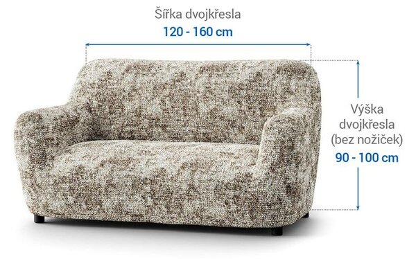 Huse bielastice MARMO bej fotoliu triplu (l. 170 - 220 cm)