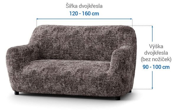Huse bielastice MARMO maro fotoliu dublu (l. 120 - 160 cm)