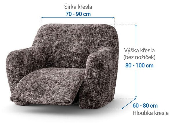 Huse bielastice MARMO maro fotoliu de relaxare (l. 70 - 90 cm)