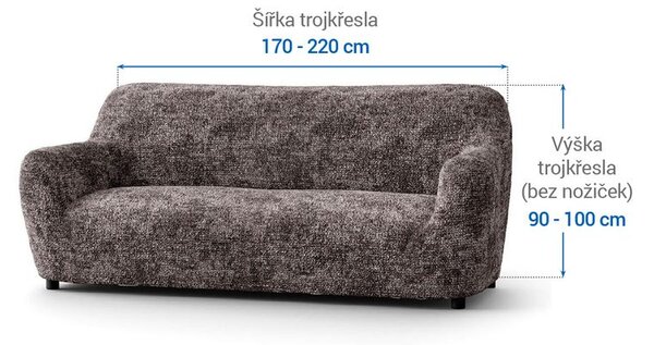 Huse bielastice MARMO maro fotoliu triplu (l. 170 - 220 cm)