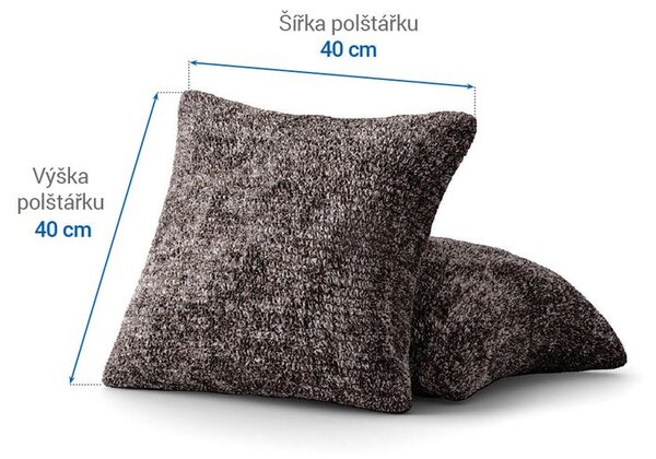 Huse bielastice MARMO maro feţe de pernă 2 buc (40 x 40 cm)