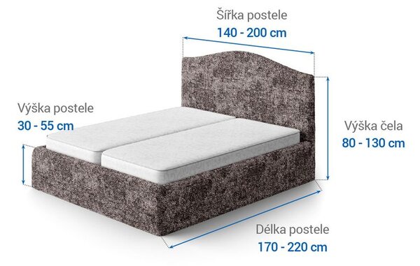 Huse bielastice MARMO maro pat (l. 140 - 200 cm)