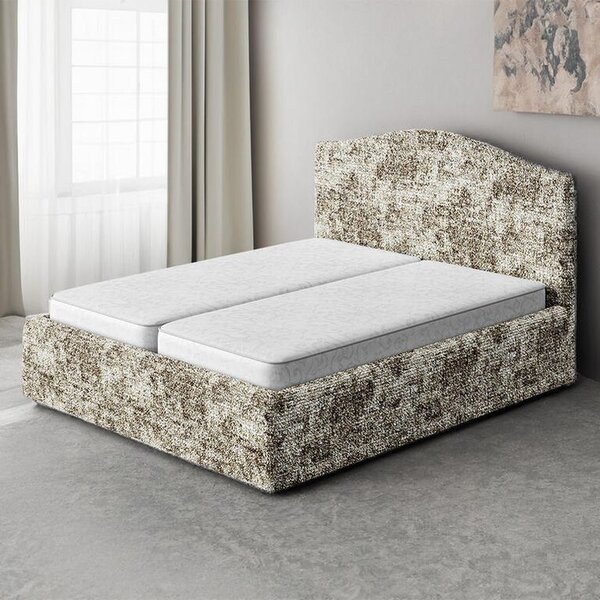 Huse bielastice MARMO bej pat (l. 140 - 200 cm)