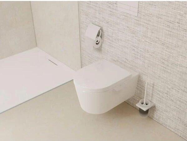 Set vas WC suspendat cu capac Hansgrohe, EluPura S, cu spălare AquaFall Flush, 54x36 cm, alb