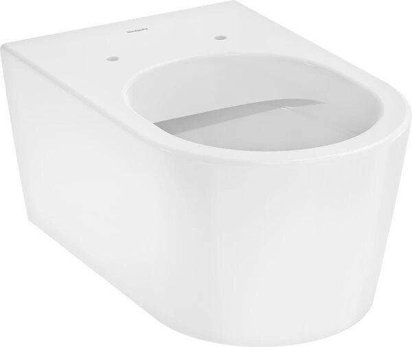 Set vas WC suspendat cu capac Hansgrohe, EluPura S, cu spălare AquaFall Flush, 54x36 cm, alb
