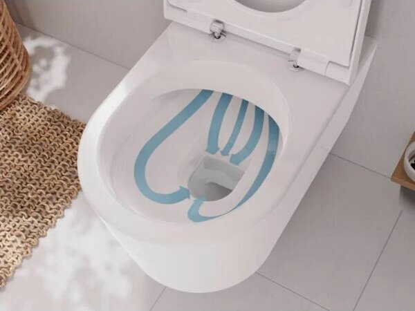 Set vas WC suspendat cu capac Hansgrohe, EluPura S, cu spălare AquaFall Flush, 54x36 cm, alb