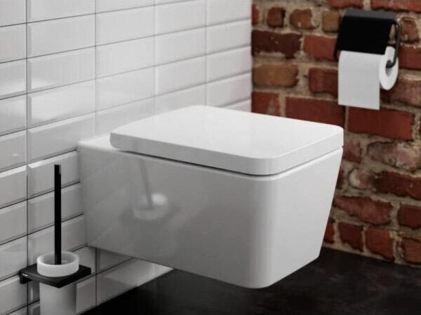 Set vas WC suspendat cu capac Hansgrohe, EluPura Q, cu spălare AquaFall Flush, 54x36 cm, alb