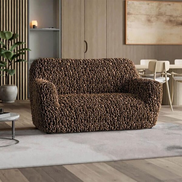 Huse bielastice VELVET maro fotoliu dublu (l. 120 - 160 cm)