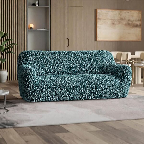 Huse bielastice VELVET petrol fotoliu triplu (l. 170 - 220 cm)
