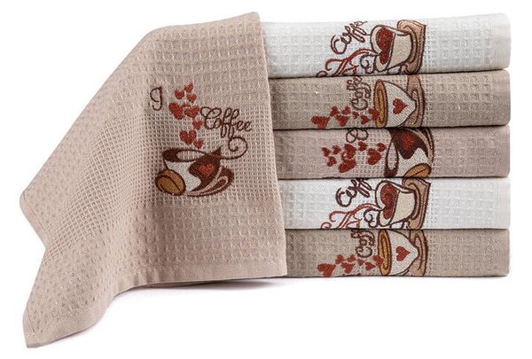 Set prosoape bucătărie vafelă CAFEA 40 x 60 cm 6 buc