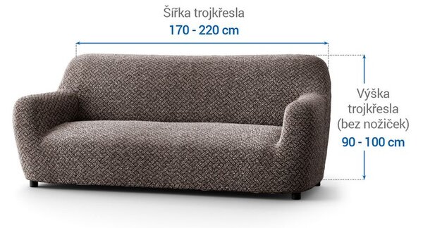 Huse bielastice VENEZIA maro fotoliu triplu (l. 170 - 220 cm)