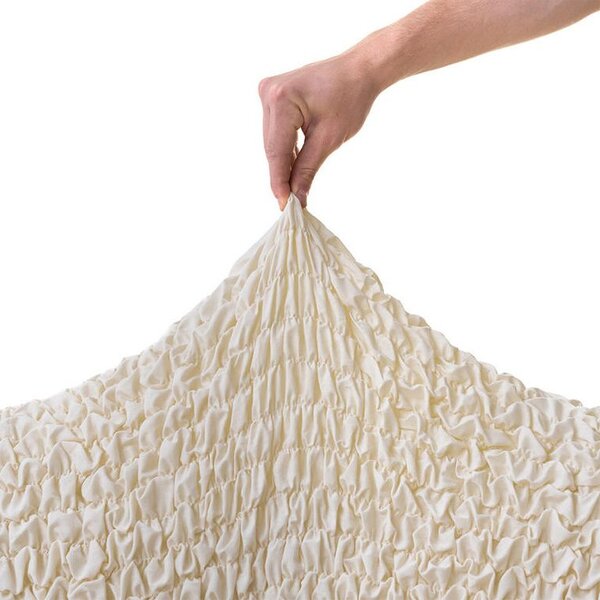 Huse bielastice FUCO bumbac bio smântânii fotoliu dublu (l. 120 - 160 cm)