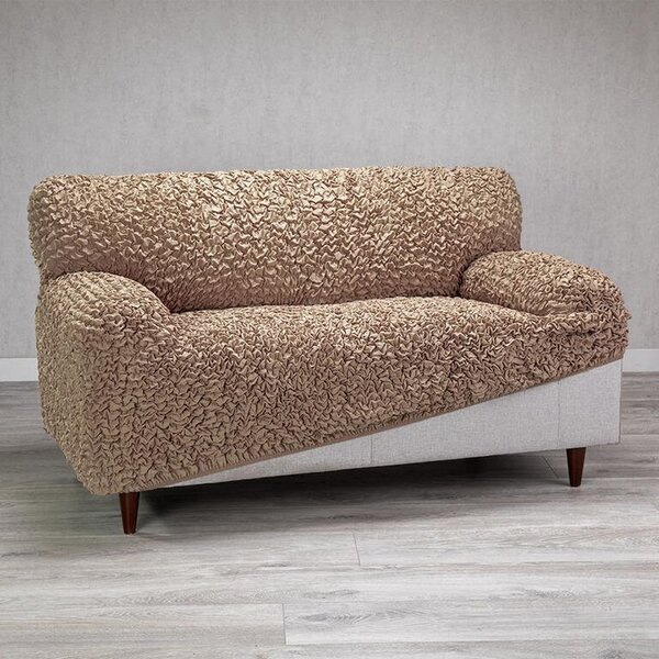 Huse bielastice FUCO bumbac bio alună fotoliu dublu (l. 120 - 160 cm)
