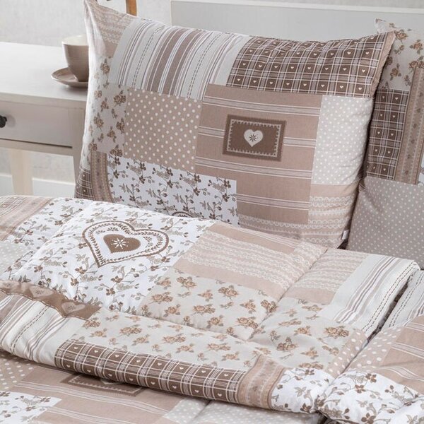 Set de vară pernă şi pilotă PATCHWORK bej