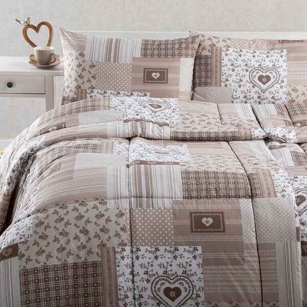 Set de vară pernă şi pilotă PATCHWORK bej