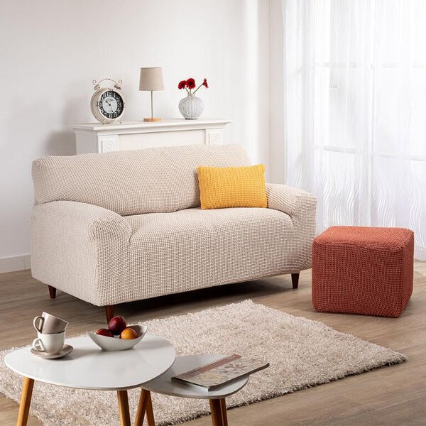 Huse super elastice RUBINIA smântânii fotoliu dublu (l. 140 - 180 cm)