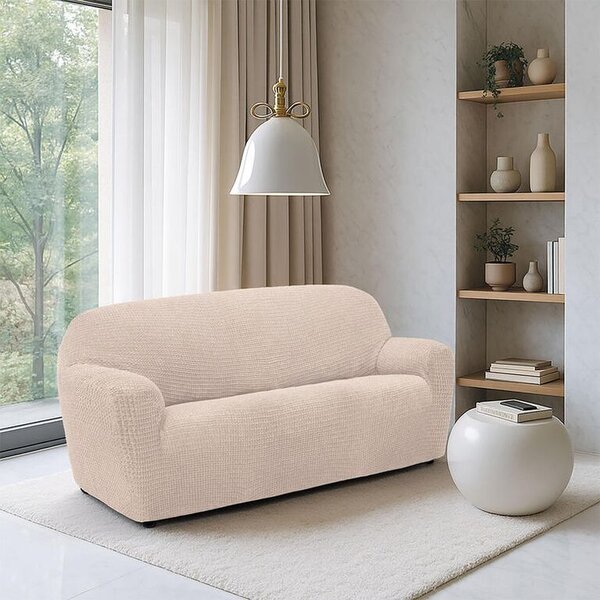 Huse super elastice RUBINIA smântânii fotoliu dublu (l. 140 - 180 cm)