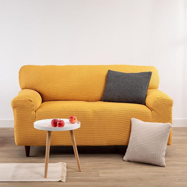 Huse super elastice RUBINIA aurii fotoliu dublu (l. 140 - 180 cm)