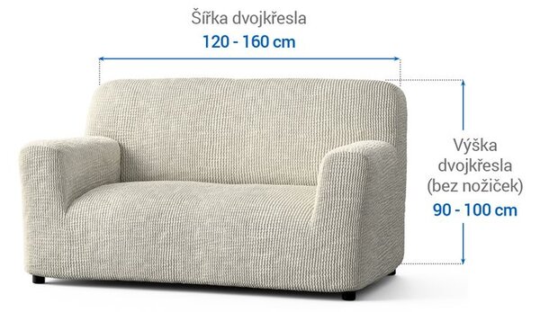 Huse bielastice COSTINA smântânii fotoliu dublu (l. 120 - 160 cm)