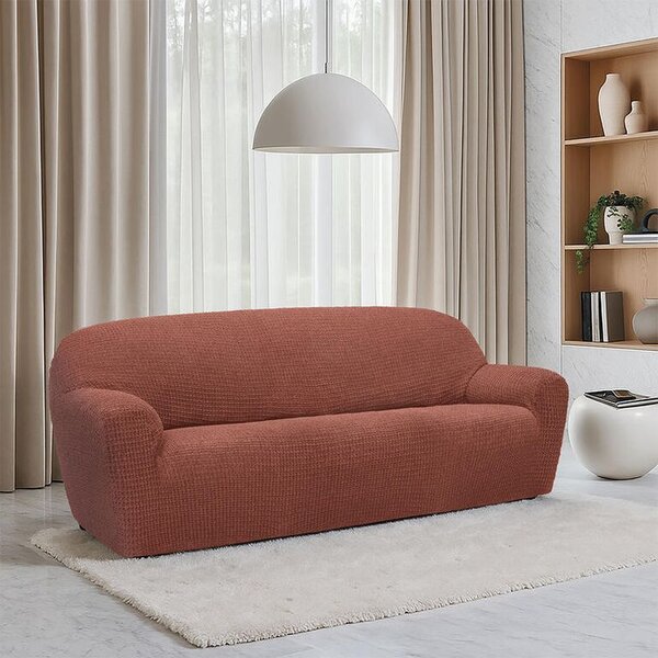 Huse super elastice RUBINIA cărămizii fotoliu dublu (l. 140 - 180 cm)