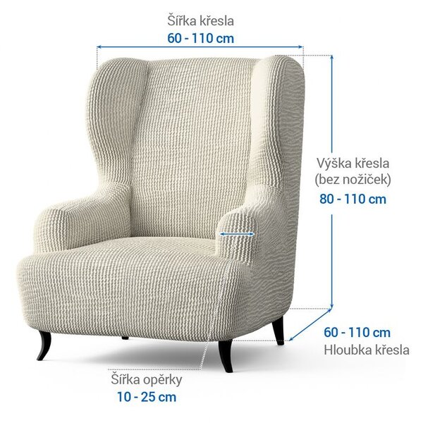 Huse bielastice COSTINA smântânii fotoliu clasic (l. 60 - 110 cm)