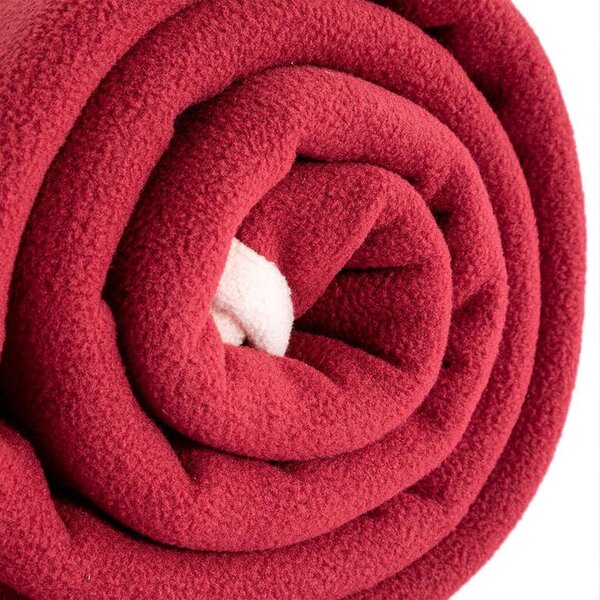 Pătură fleece culoarea vinului