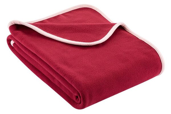 Pătură fleece culoarea vinului