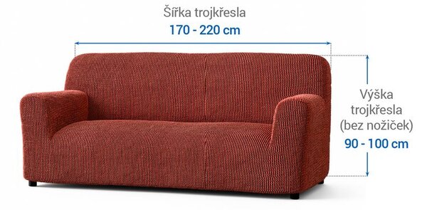 Huse bielastice COSTINA culoarea cupru fotoliu triplu (l. 170 - 220 cm)