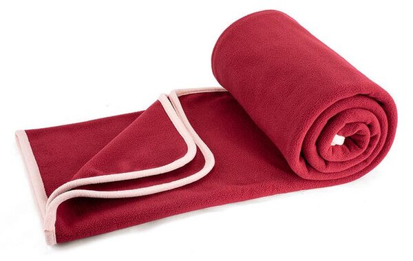 Pătură fleece culoarea vinului