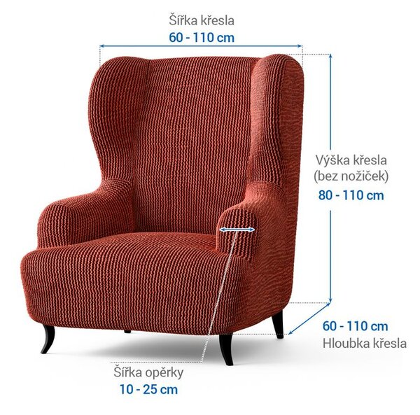 Huse bielastice COSTINA culoarea cupru fotoliu clasic (l. 60 - 110 cm)