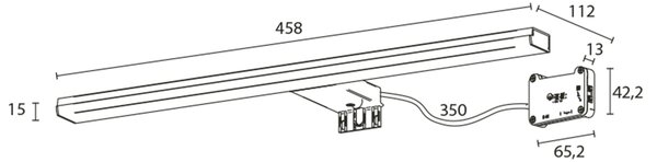 Sapho Sapho, lampă LED FELINA, 10W, 458x15x112mm, crom, FE045