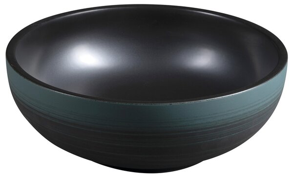 Sapho Sapho, chiuveta ceramica blat PRIORI Ø 41cm, negru/verde, PI039