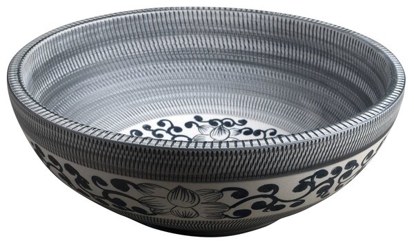 Sapho Sapho, chiuveta blat ceramica PRIORI Ø 41 cm, albastru cu model, PI036