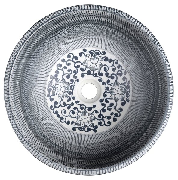 Sapho Sapho, chiuveta blat ceramica PRIORI Ø 41 cm, albastru cu model, PI036