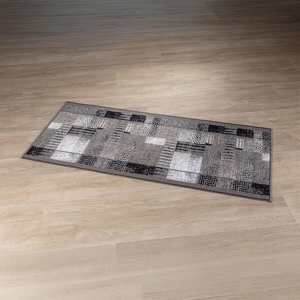 Covor runner Patchwork gri 67 x 150 cm