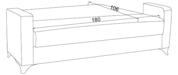 Canapea Extensibila 3 Locuri Vox, gri deschis, 214x83x82 cm
