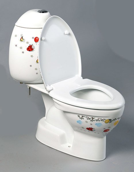 CREAVIT CREAVIT, Combinație WC pentru copii KID, inclusiv rezervor, scurgere spate, imprimeu color, CK311.400.0F