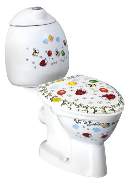 CREAVIT CREAVIT, Combinație WC pentru copii KID, inclusiv rezervor, scurgere spate, imprimeu color, CK311.400.0F