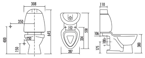 CREAVIT CREAVIT, Combinație WC pentru copii KID, inclusiv rezervor, scurgere spate, imprimeu color, CK311.400.0F