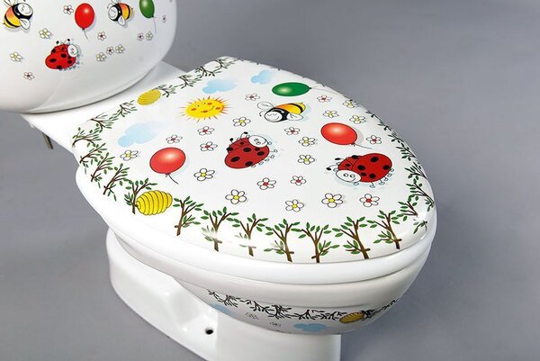 CREAVIT CREAVIT, Combinație WC pentru copii KID, inclusiv rezervor, scurgere spate, imprimeu color, CK311.400.0F