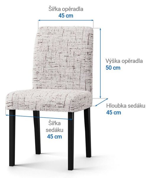 Huse bielastice VITTORIA smântânii scaun cu spatar 2 buc (45 x 45 x 50 cm)