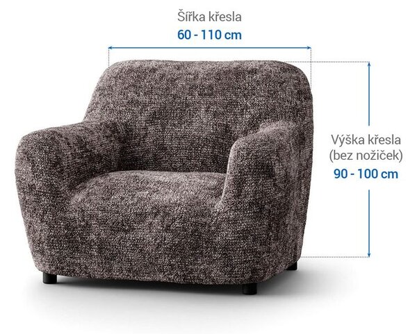 Huse bielastice MARMO maro fotoliu (l. 60 - 110 cm)