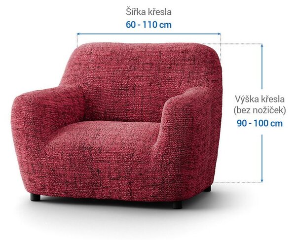 Huse bielastice VITTORIA bordo fotoliu (l. 60 - 110 cm)