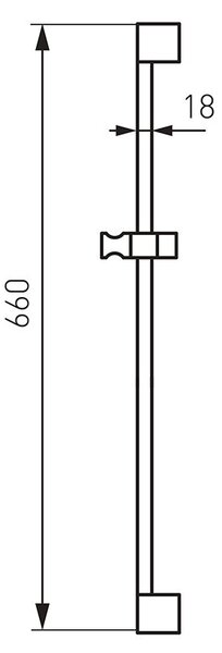 Bara pentru dus, Ferro, cu suport reglabil, 65 cm, crom