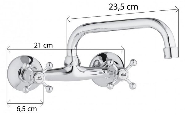 Erga Astro, baterie pentru chiuveta montata pe perete 150mm, crom, ERG-YKA-BZ.ASTRO-CHR