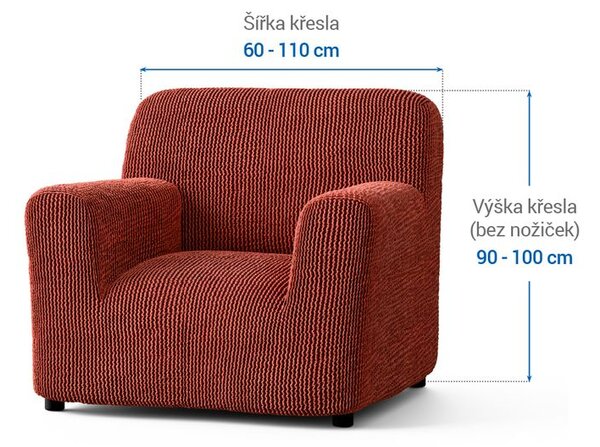 Huse bielastice COSTINA culoarea cupru fotoliu (l. 60 - 110 cm)