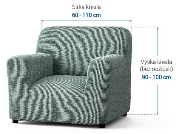 Huse bielastice COSTINA mentă fotoliu (l. 60 - 110 cm)
