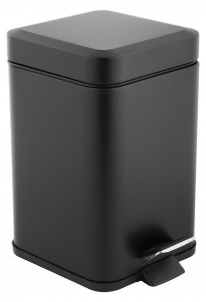 Erga Muti, coș de gunoi pătrat 3l pentru picioare, închidere Soft-Close, negru mat, ERG-YKA-CH.MUTI-SC-BLK