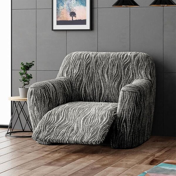Huse bielastice UNIVERSO NOU dungi alb-negru fotoliu de relaxare (l. 70 - 90 cm)