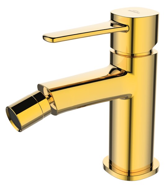 Invena Glamour, baterie pentru bideu de sine statator, auriu lucios, INV-BB-02-009-V